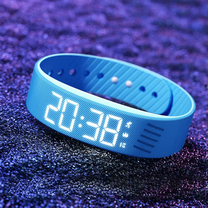 LED Digital Alarm Clock Watch Adjustable Snooze-Proof Alarm Bracelet Waterproof with Running Pedometer Fitness Wristbands